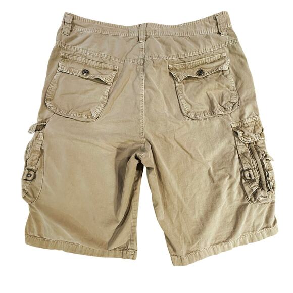 Paper Denim & Cloth Y2K Baggy Cargo Gorpcore Khaki Beige Shorts Men’s Size 36 - Picture 1 of 13